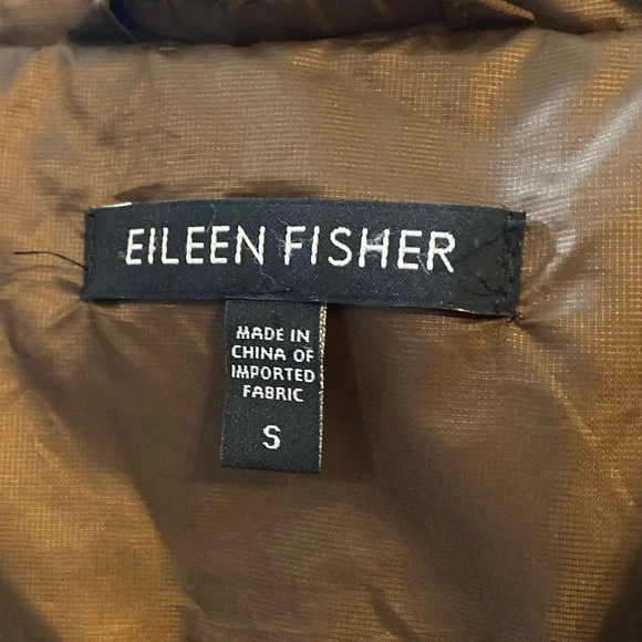Eileen Fisher | small Brown 80% Down Filled Puffer Jacket/20% feather filled - Picture 2 of 4